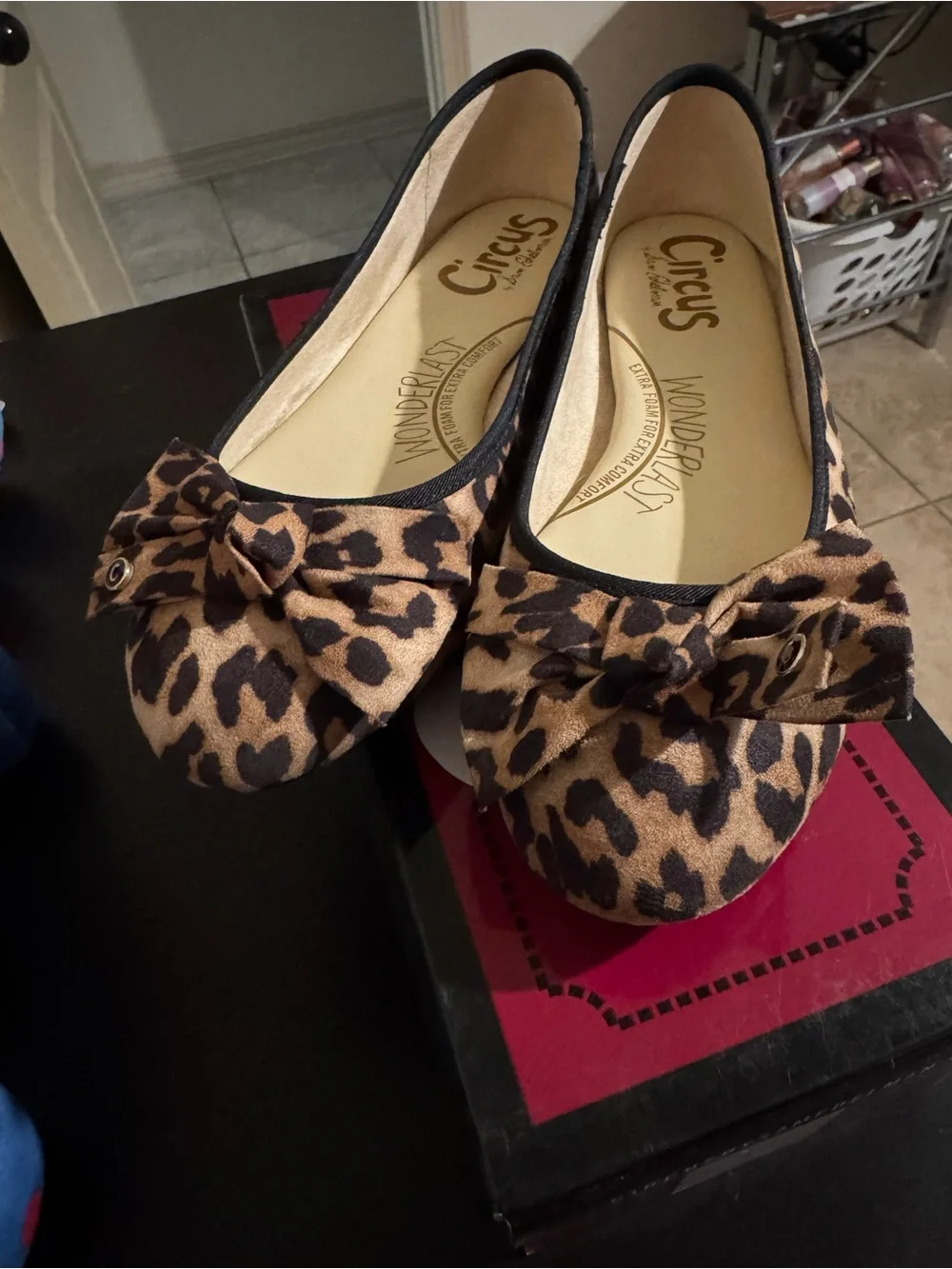 Circus by Sam Edelman Leopard Print Bow Ballet Flats - Picture 1 of 8